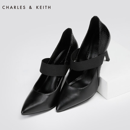 charles&amp;keith高跟鞋charles keith ck1-60360813 尖头松紧带