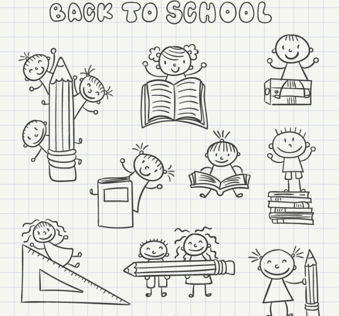 素材格式:ai,素材关键词:孩子,校园,教育,文具,儿童,开学,学生,返校季