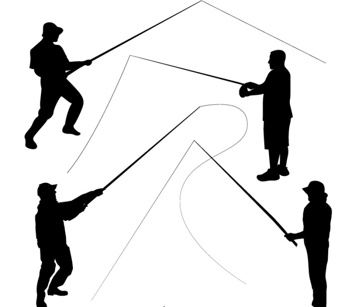 4款垂钓人物剪影矢量素材,素材格式:ai,素材关键词:人物,剪影,钓鱼