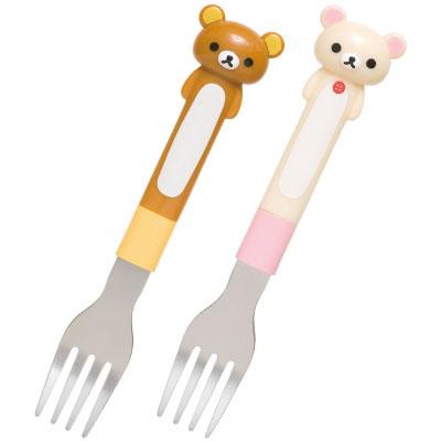 微!轻松熊 rilakkuma 最 餐具 水果叉不锈钢儿童叉子