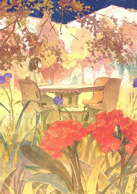 日本女插画师げみ 的一组插画作品,朦胧清新的色彩却有着深沉的故事感