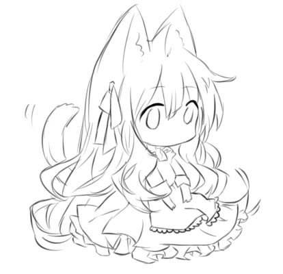 【果冻】线稿 动漫 黑白素材 插画 手帐