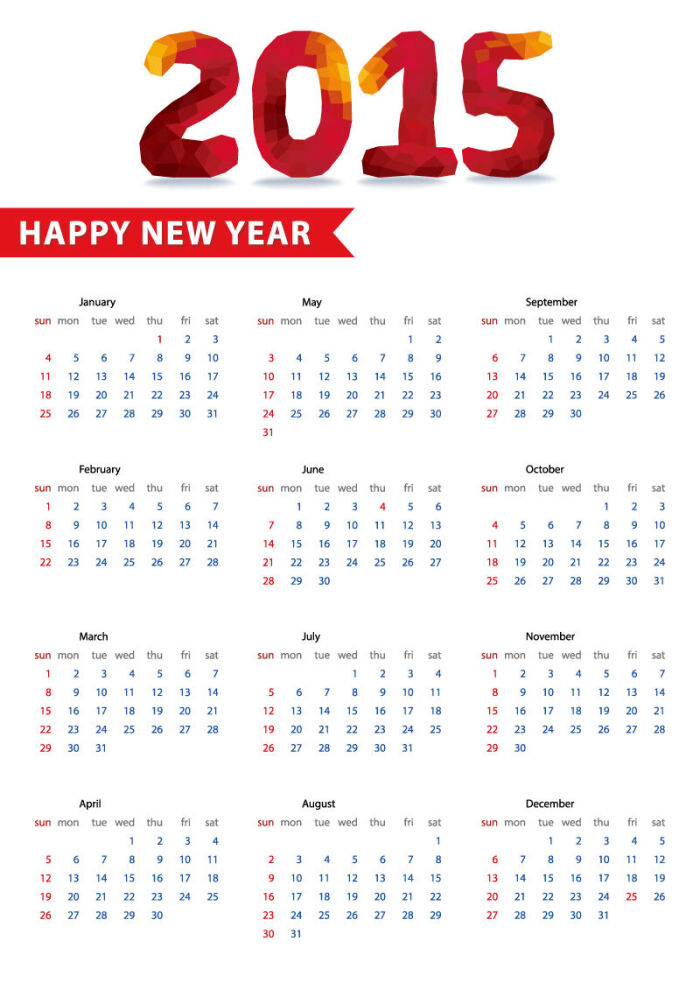2015年全年日历表图片,2015年的年历图片 2015简洁羊年年历矢量素材,素材格式:eps,素材关键词:2015年,年历,羊