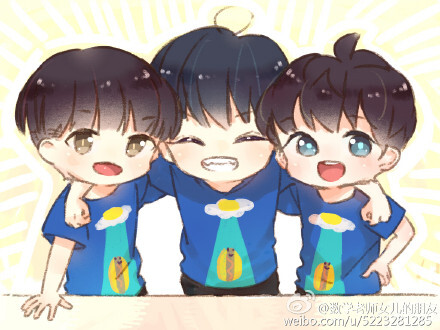 tfboys三胞胎 摸鱼睡觉