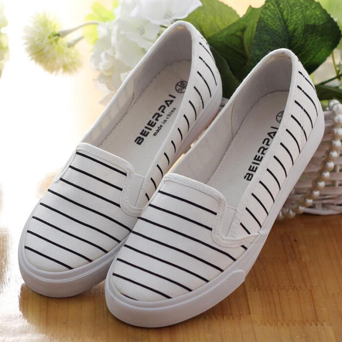 蓓尔2015夏季浅口低帮帆布鞋 套脚懒人休闲鞋