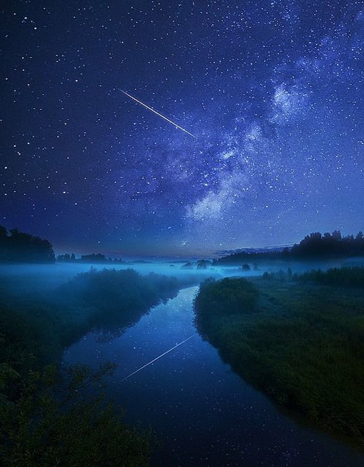 唯美星空夜景摄影图片