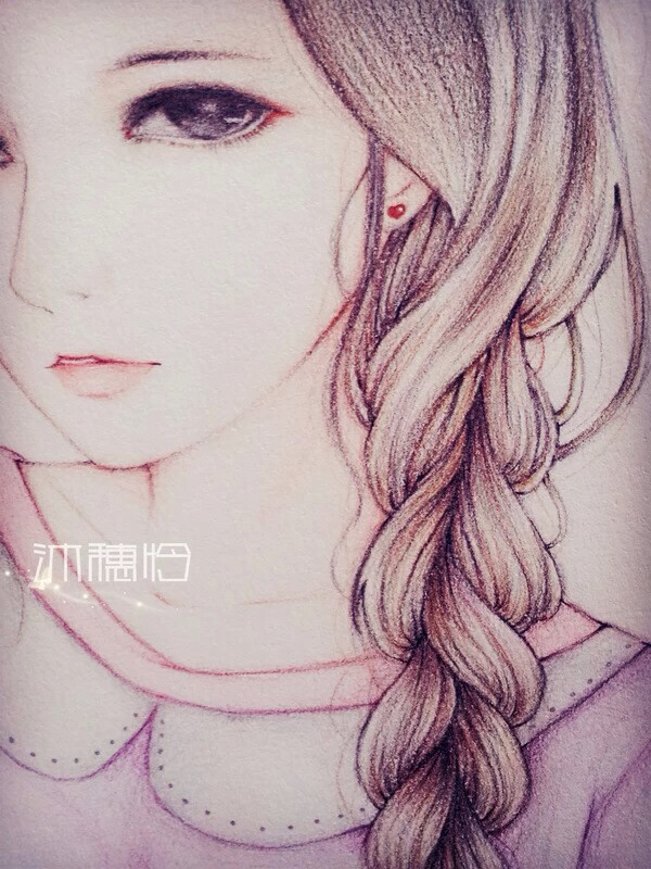 美女 素描 侧脸