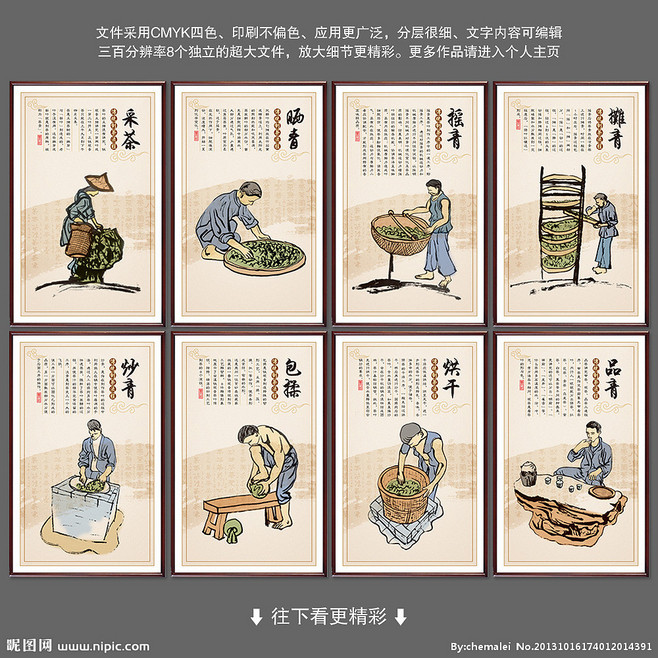 茶叶海报 茶展板 茶文化海报 茶文化广告 茶文化展板 铁观音制作流程