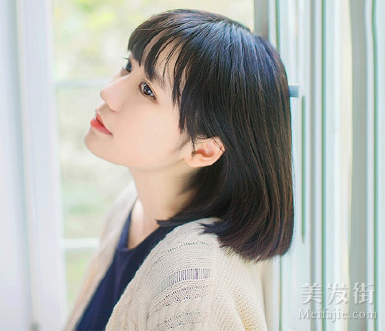 清新学生头_黑色波波头短发 学生头短发发