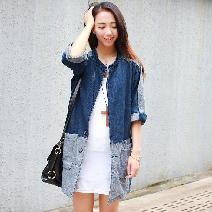 2015秋季牛仔外套上衣女 韩版春秋原宿BF宽松