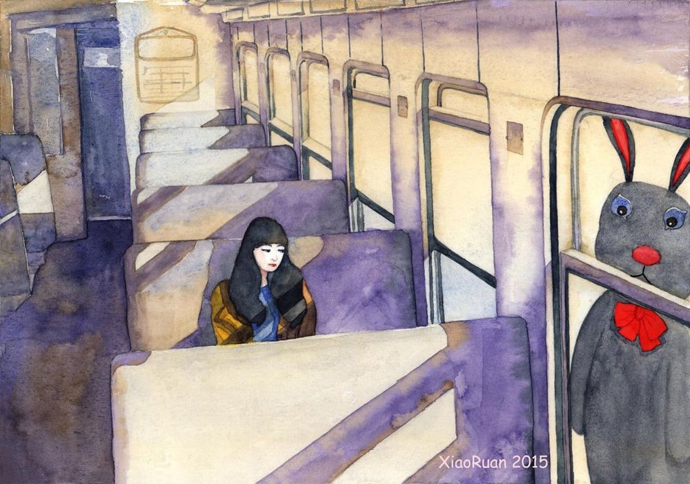 插画,手绘,原创,文艺,绘本,流浪,诗歌_涂鸦王国插画