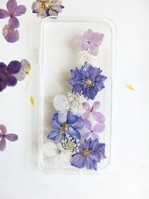 A RUAN 独家订制手工紫色系压花滴胶手机壳iPhone5\/6\/6p