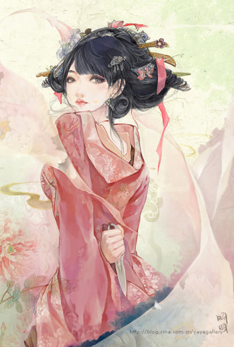 手绘古典美女