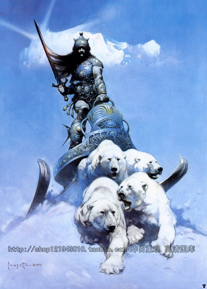 科幻画幻想奇幻插画集 弗兰克·弗雷泽塔frank frazetta 设计素材