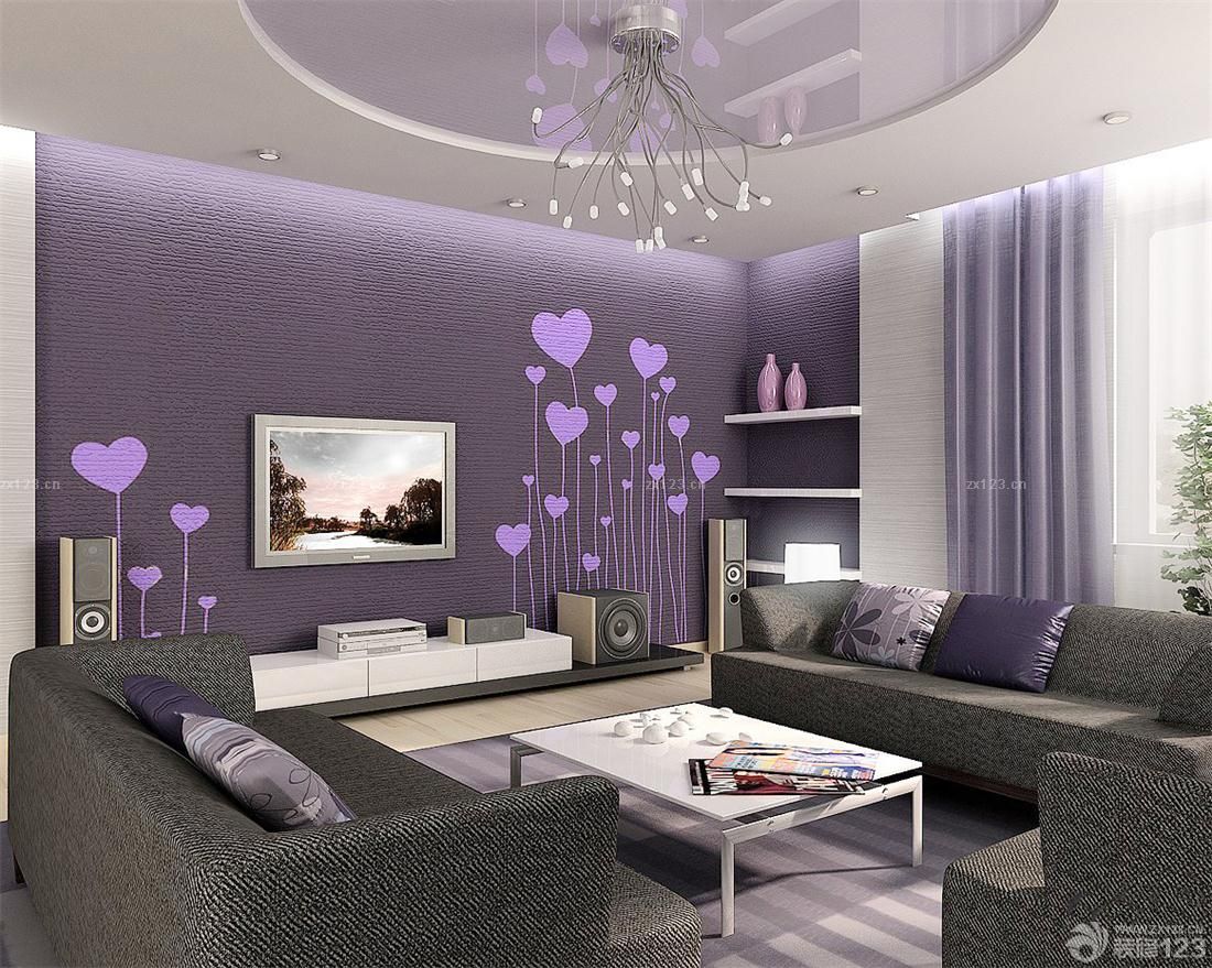 3d室内装修效果图大全浪漫紫色墙面设计
