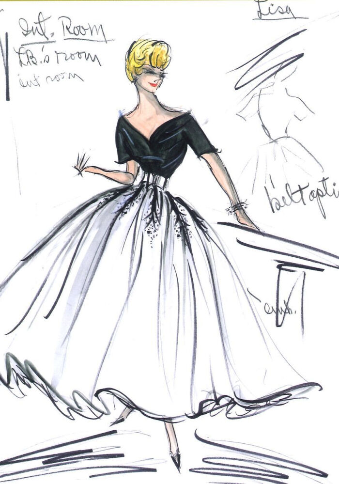 格蕾丝·凯利经典电影《后窗》服装设计手稿-