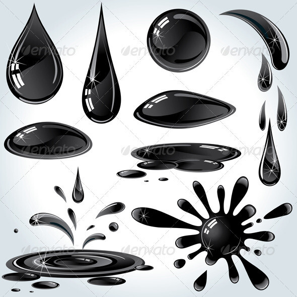 vector oil drops 载体油滴绘画插图设计素材源文件模板