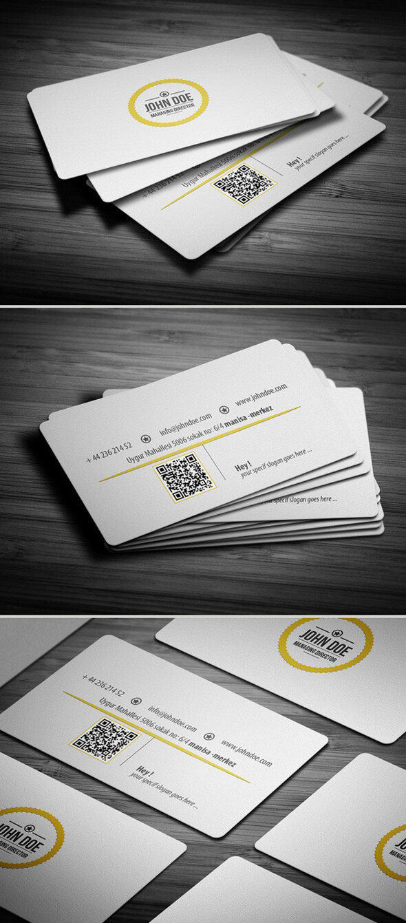 white professional business card 国外名片设计模板素材源文件