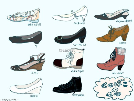 绘画学习# 【超多鞋子的素材参考】 平底便鞋,运动鞋,靴子等各种款式