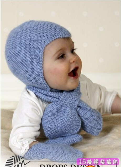 超可爱宝宝帽子围巾的织法教程|棒针编织详细
