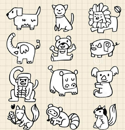 分享组数量超多的手绘简笔画小动物素材,可以让你一次画个够