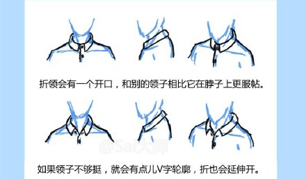 绘画学习# 有关衣服领子的绘制画法参考教程,很实用,转需学习吧