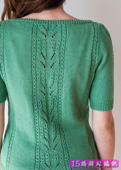 系扣领短袖毛衣编织款式,织法说明|棒针编织详细教程区 - 15路驿站
