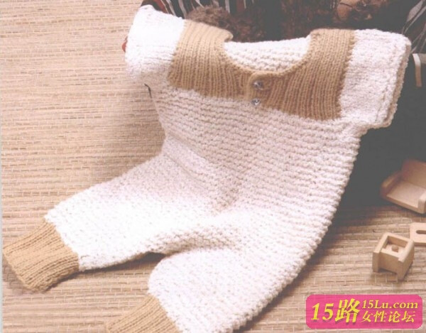 宝宝连体裤编织教程,乳白色的|棒针编织图解 - 15路驿站