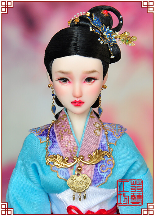 1/6娃娃古装发型146——迎春;模特:obitsu
