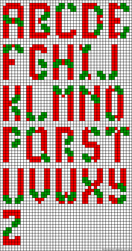 拼豆#拼豆图纸#拼拼豆豆 圣诞风格26字母