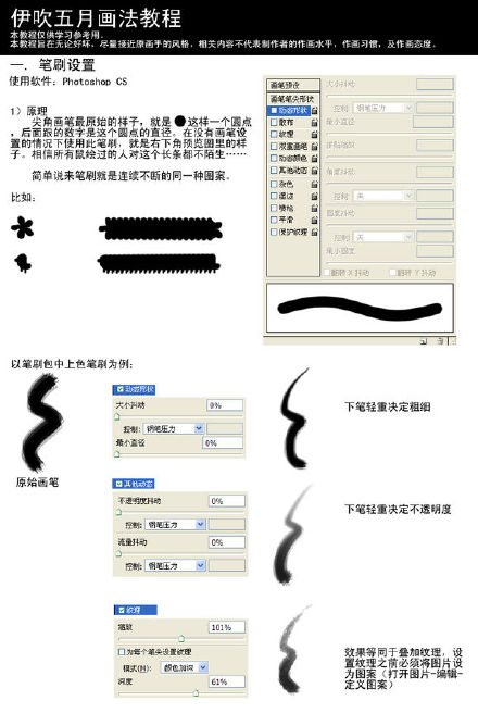 sai资源库 画手伊吹五月画法,笔刷设置及勾线的技巧,值得借鉴学习