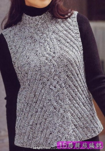 国外时尚毛线背心编织款式+图解(多款)|棒针编
