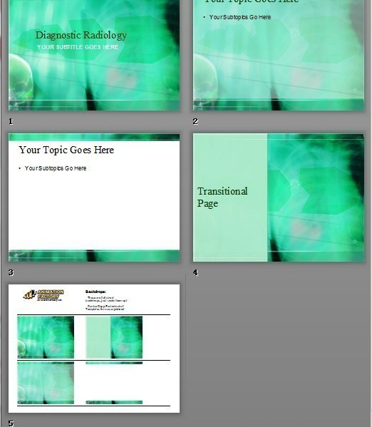 绿色放射诊断医学类PPT模板www.2ppt.cn