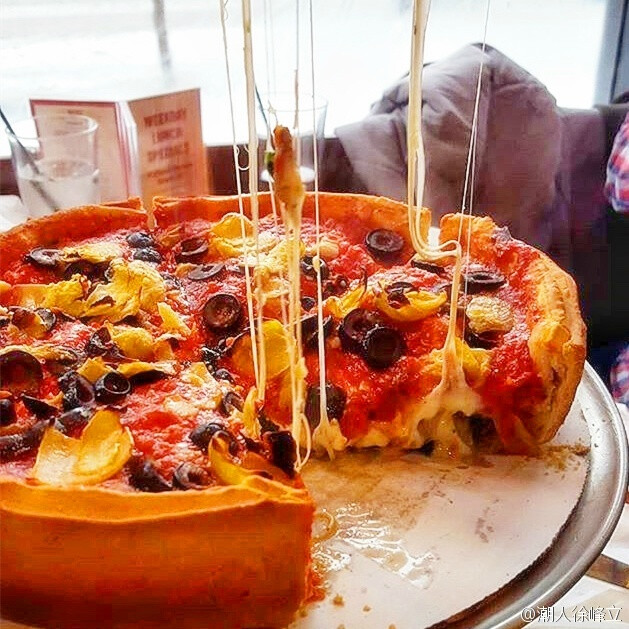 food | 芝加哥闻名世界的美食之一:深盘披萨.来,尝一口吧!