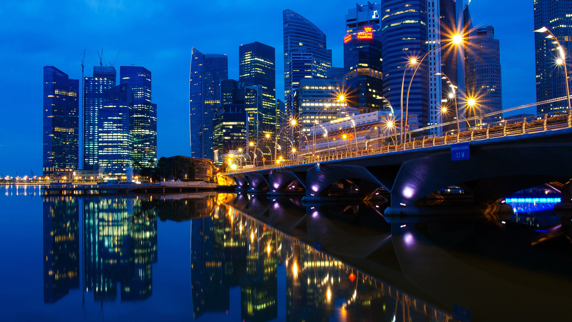 新加坡城市夜景壁纸,桌面背景图片,高清桌