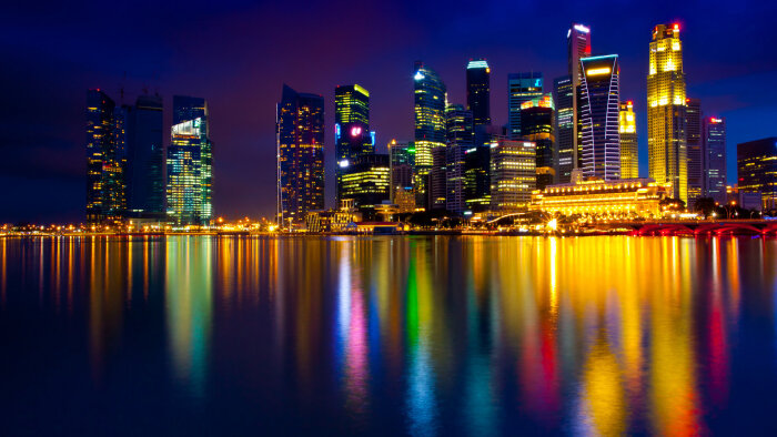 新加坡城市夜景壁纸,桌面背景图片,高清桌