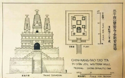 梁思成建筑设计手稿,每一张都是艺术品