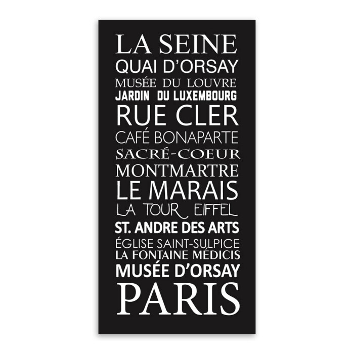 轻艺术 黑白经典 英文 法国 巴黎 海报 画芯…-堆