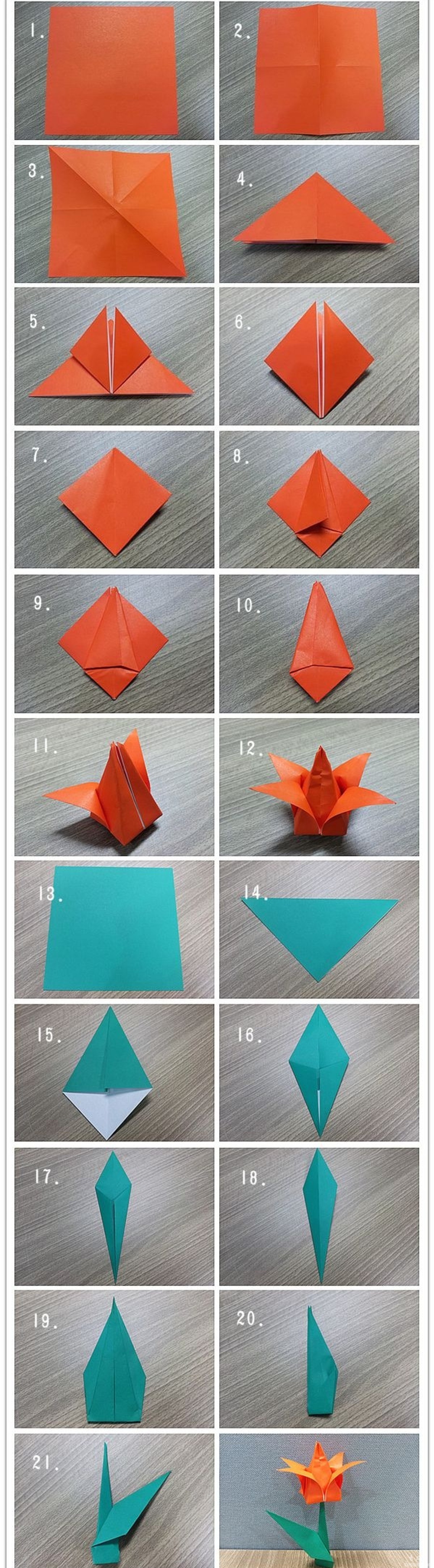 手工达人的折纸教程:郁金香