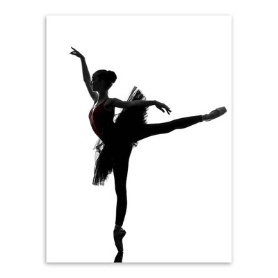 轻艺术 摄影写真 黑白 剪影造型 芭蕾舞蹈 照片 海报 画芯 北欧 卧室
