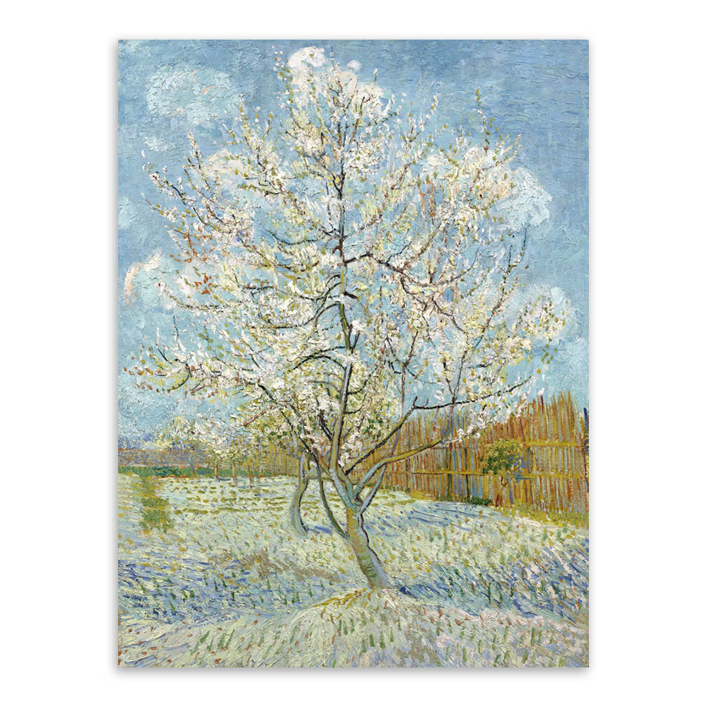 轻艺术 大师名画 梵高 桃花树 油画 海报画芯 北欧 现代 花卉 客厅