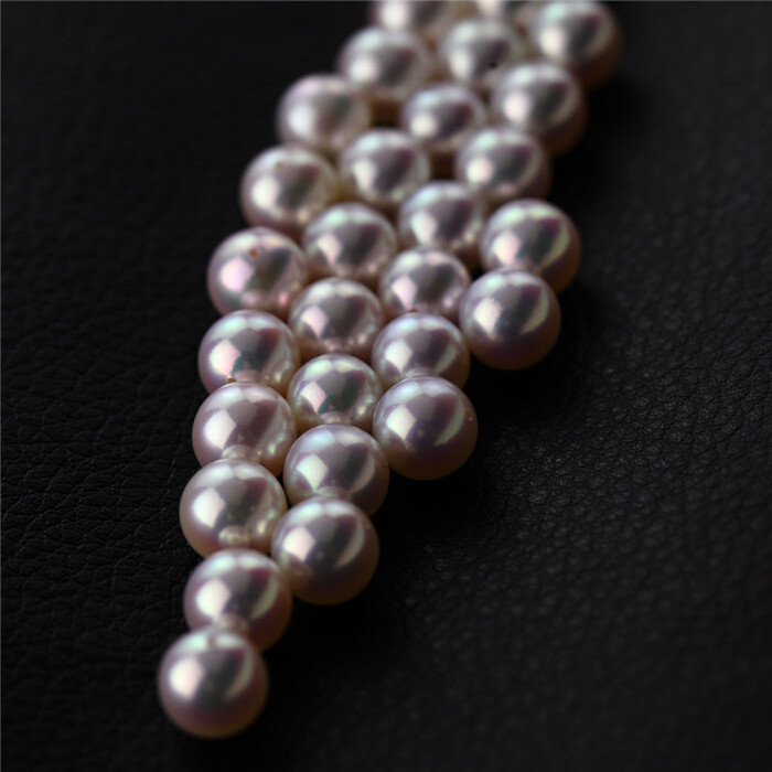 akoya珍珠 进口日本海水珍珠 粉色正圆极光海水珍珠8mm 北京提亚珠宝
