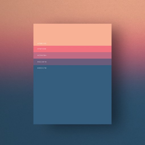 2016年第一期配色表素材,看上去极具优雅与文艺色彩,相信是很多ui及
