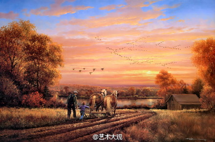 美国画家george kovach 绘画作品欣赏-田园油画-乡村风景画