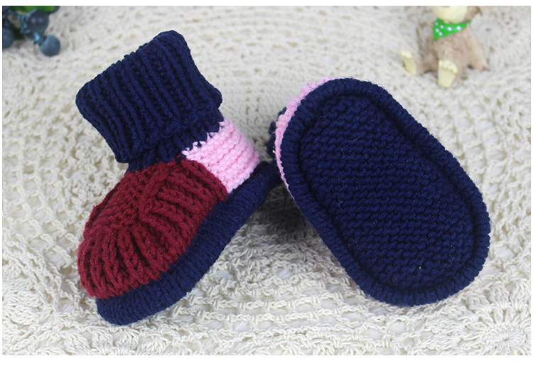 手工宝宝鞋 婴儿鞋 大头元宝鞋 牛奶棉线毛线编织材料包