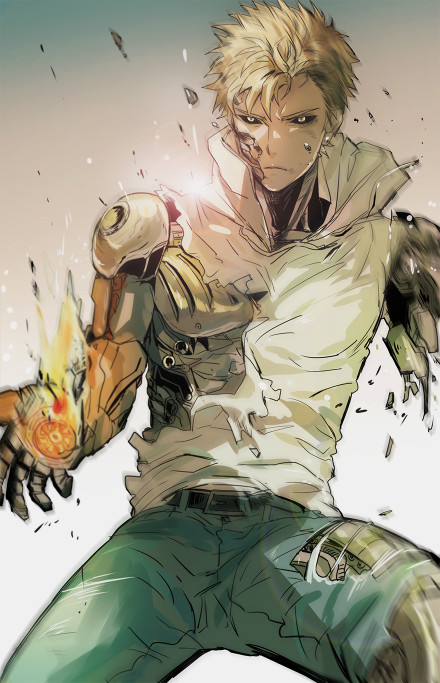 一拳超人 #,#one punch-man #,#杰诺斯 #要被这张帅飞起来了!