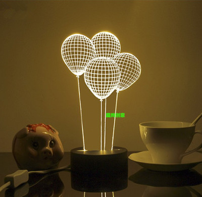 魔尚创意正品3d视觉立体气球造型台灯 创意小夜灯 送女生节日礼物