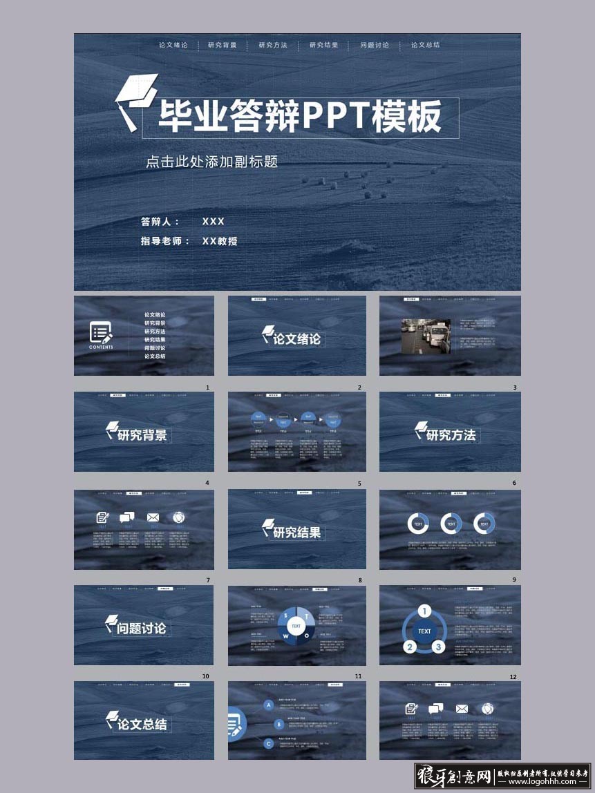 商务科技 毕业论文ppt模板 毕业答辩ppt素材 简洁ppt时尚ppt设计 毕业