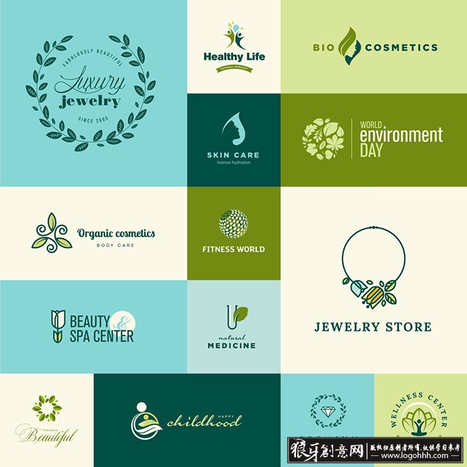 环保标志设计矢量素材,植物标志,绿叶标志,图标,标识,企业logo商标