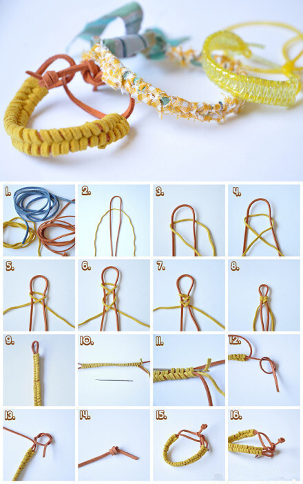 几款手链编织方法教程,有兴趣的童鞋可以收藏下次自己动手试试哦.
